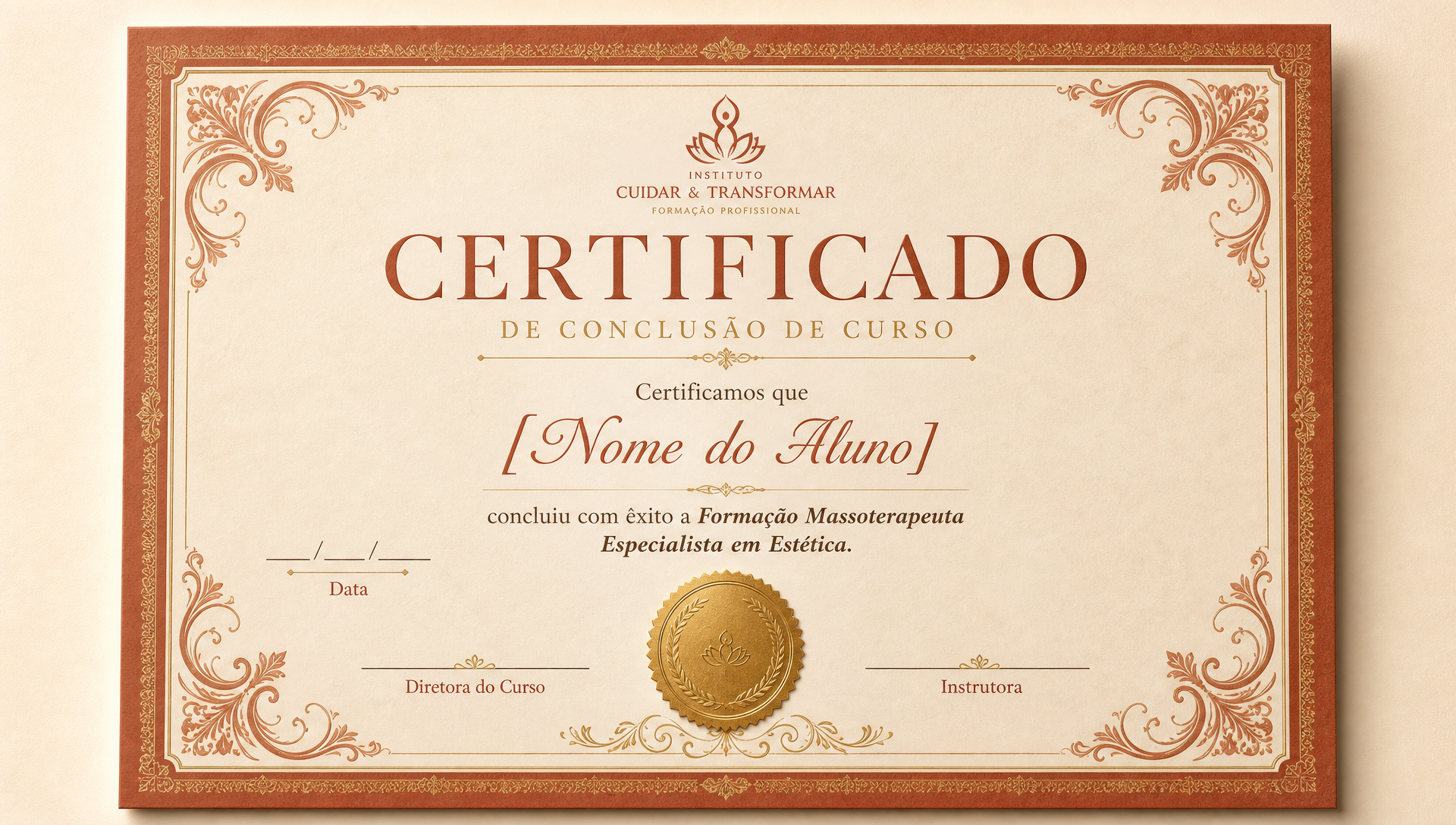 Certificado de conclusão da formação