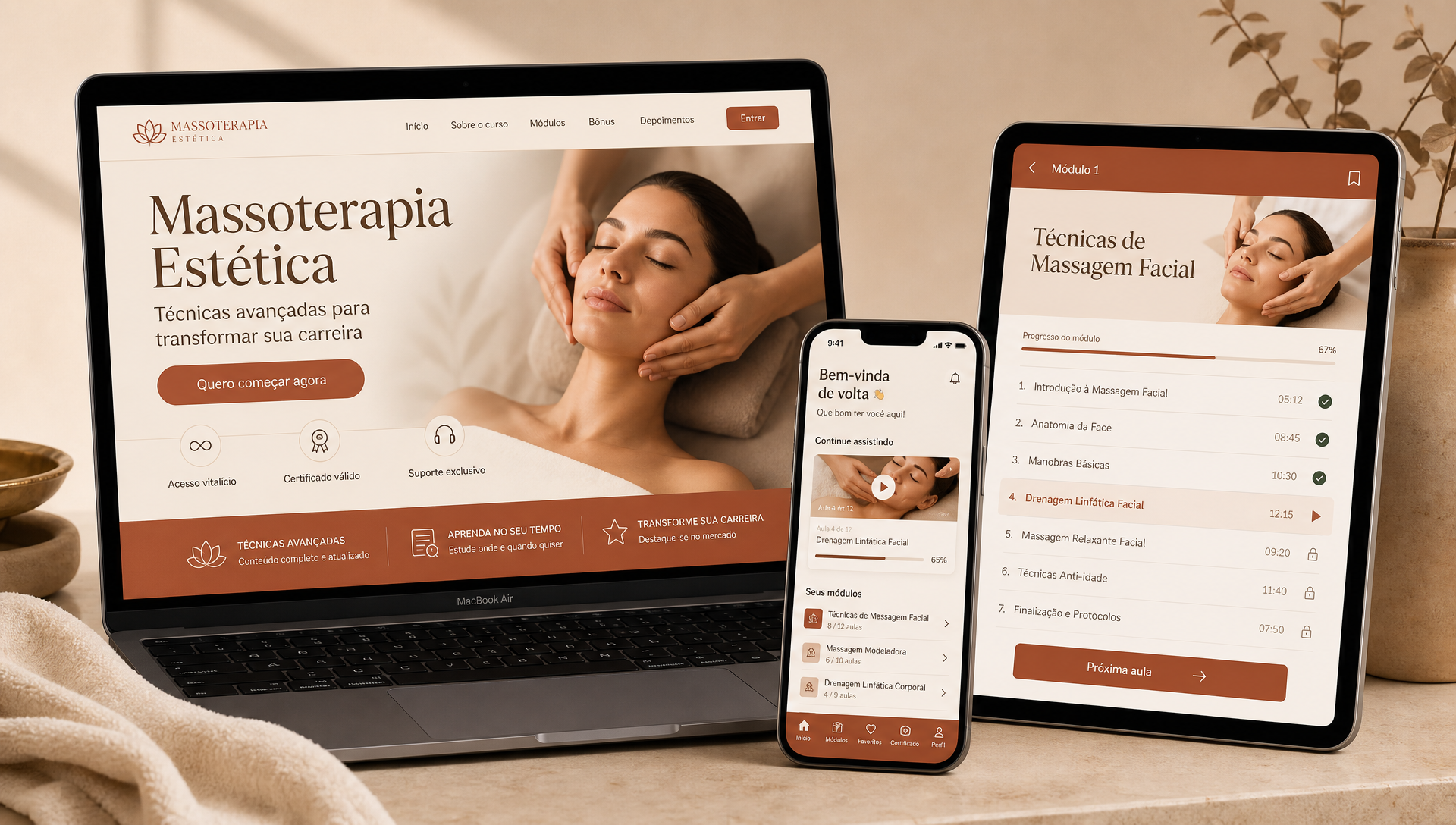 Plataforma da formação em notebook, tablet e celular